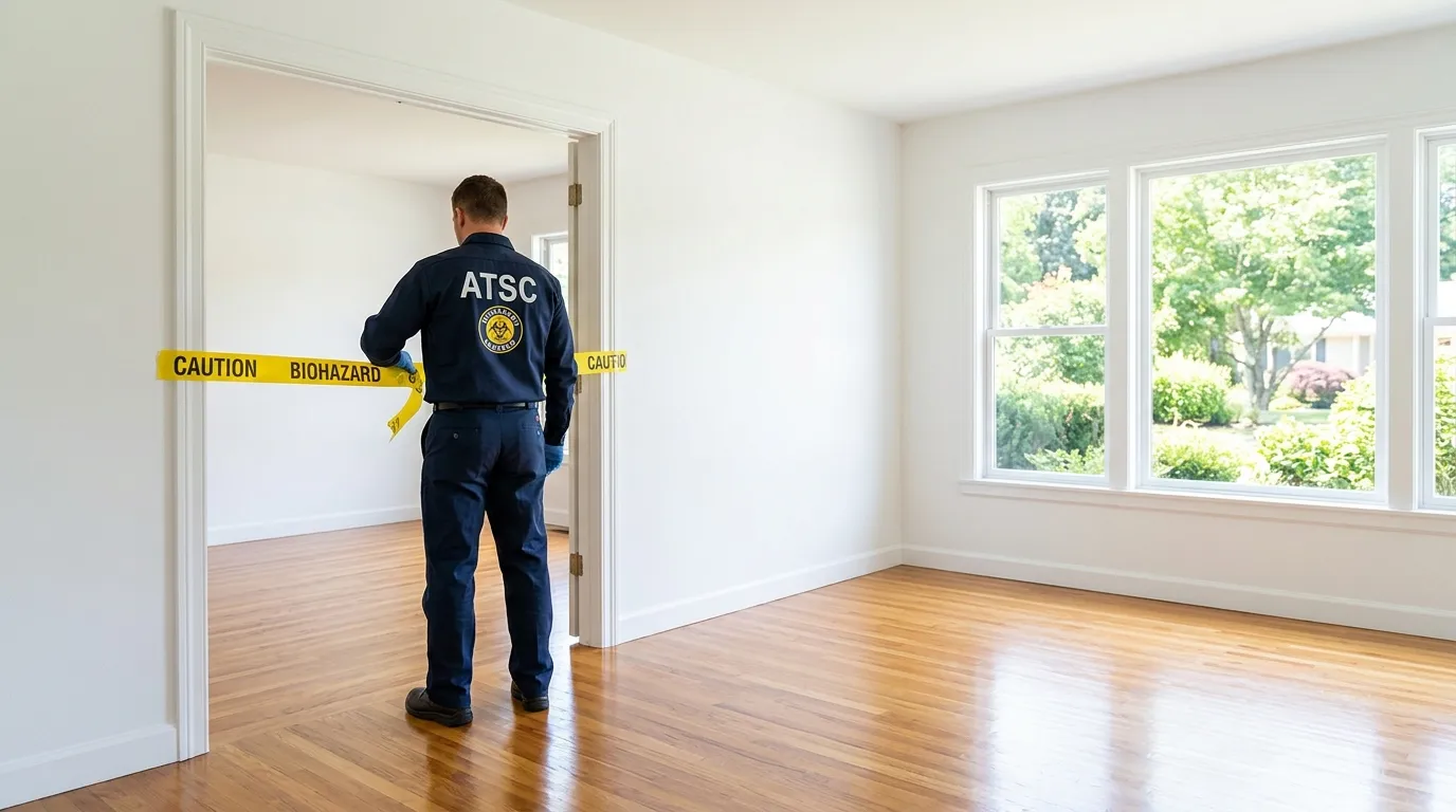 Certified biohazard cleanup crew performing Decomposition Cleanup in Hellertown